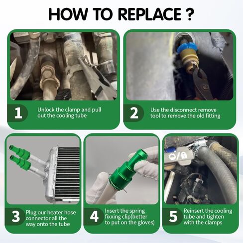 2PCS Heater Hose Connectors, 3/4inch to 5/8inch Aluminum Coolant Hose Connector, 3/4“ Heater Hose Fitting, Metal Heater Core Hose Fitting for Replacement 15032062 15151875 1583477 15145587 in Saudi Arabia