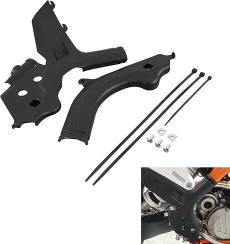 Orange Motorcycle Frame Protection Shield Covers Compatible with KTM 125-450 SX/SX-F/XC/XC-F 2019 2020 2021 2022 125-500 EXC/EXC-F/XC-W/XCF-W 2020 2021 2022 See Fitment in Saudi Arabia