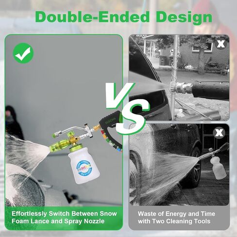 Dusichin Foam Cannon Pressure Grasher Gun Kit 4000 Psi Tip Tip Tip Double Tip ، Cannector Dual Connector Cannon ، Car Wash Foam Gun Foam Lance 1/4 Inch Quick Connector ، 7 Basher Boorsles Dus2904 in Saudi Arabia