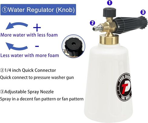 Tool Daily Pressure Washer Foam Cannon with 3 Pieces Curved Extension Wands 16 Inch, Soap Spray Nozzle, 1/4" Quick Connect, 3600 PSI in Saudi Arabia