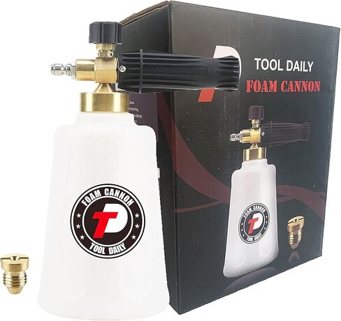 Tool Daily Pressure Washer Foam Cannon with 3 Pieces Curved Extension Wands 16 Inch, Soap Spray Nozzle, 1/4" Quick Connect, 3600 PSI in Saudi Arabia