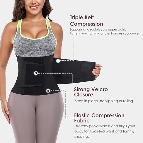 Waist Trainer for Women Waist Cincher Trimmer Ab Belt Tummy Control Body Shaper with Triple Wrap in Kuwait