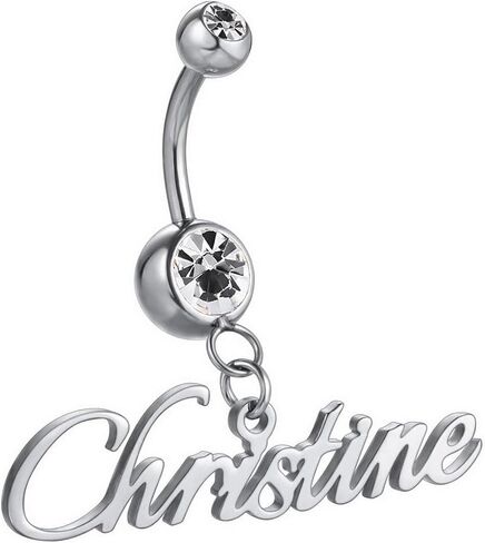 Personalized Belly Ring for Women Name/Initial Gold Belly Button Rings with Heart Birthstone, Custom Belly Piercing Jewelry, Elegant Summer Gift for Girlfriend Wife in Kuwait