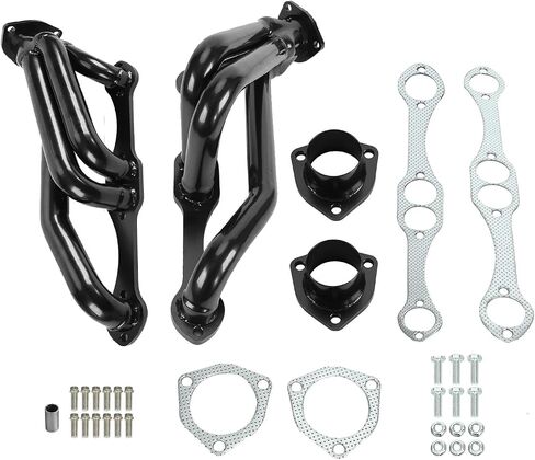 Black Exhaust Headers SS Engine Swap Headers For Small Block for Chevy Blazer S10 S15 283 302 350 400 V8 in Saudi Arabia