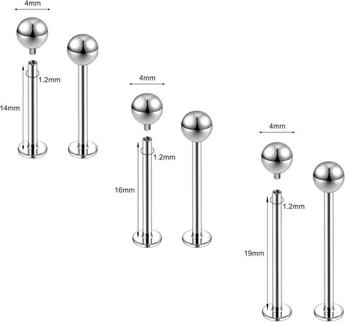 16G LABRT CHEEK RINGS SURCICAL STELL SATILS MONROE MONROE PROCENGERMERY JOWNED BARLY RING KITS LING LONG BAR in Kuwait