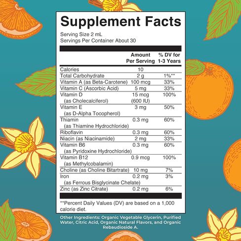 Maryruth Organics Multivitamin & Multimineral مع الحديد للأطفال الصغار | وزارة الزراعة الأمريكية العضوية | خالية من السكر | قطرات سائلة متعددة الفيتامين للأطفال الذين تتراوح أعمارهم بين 1-3 | الدعم المناعي | نباتي | غير GMO | 2 فلوريدا أوقية in Saudi Arabia