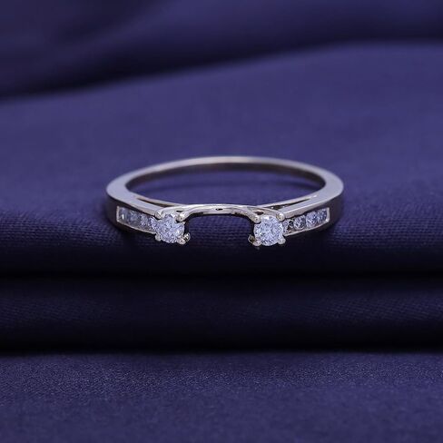 منطقة جوهرة الولايات المتحدة الأمريكية البيضاء الماس الطبيعية solitaire خاتم حارس المحسنة في الذهب الصلب 14K (0.26 ct) in Saudi Arabia