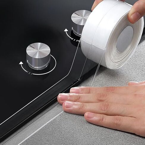 Caulk Tape Bath & Kitchen Caulking Tape Self Adhesive Waterproof, Toilet Caulk Sealant Tape, Bathtub Caulk Sealing Strip Tape for Bathroom Caulking Tape Shower Caulk Strip (1.5"x10.5Ft) in Kuwait