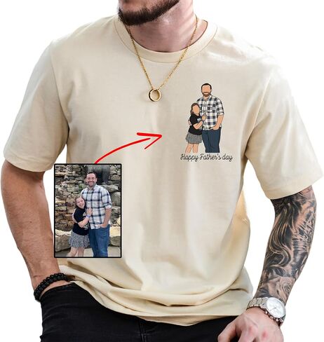 NAZENTI Personalized T-Shirts with Kid’s Name for Father’s Day, Custom Father’s Day Shirt in Saudi Arabia
