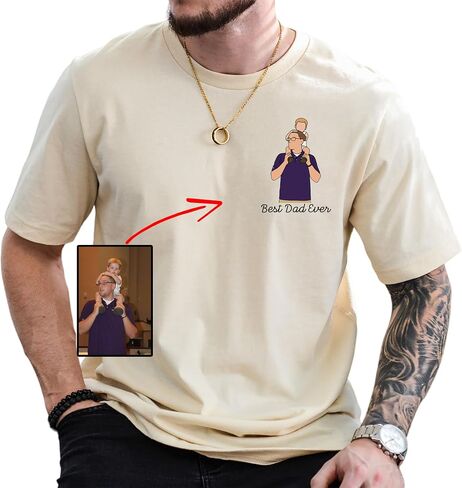 NAZENTI Personalized T-Shirts with Kid’s Name for Father’s Day, Custom Father’s Day Shirt in Saudi Arabia