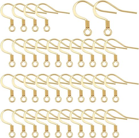 UNICRAFTALE About 300Pcs Fish Hook Earring Hooks Findings 316 Surgical Stainless Steel Earring Wire French Hooks with Coil Ear Wires with Loops for Earring Supplies DIY Earrings Making in Saudi Arabia