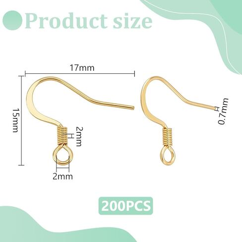 UNICRAFTALE About 300Pcs Fish Hook Earring Hooks Findings 316 Surgical Stainless Steel Earring Wire French Hooks with Coil Ear Wires with Loops for Earring Supplies DIY Earrings Making in Saudi Arabia
