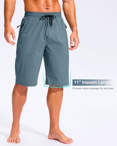 G Gradual Men's 11"/13" Board Shorts with 3 Zipper Pockets Long Swim Trunks Quick Dry Bathing Suit Beach Shorts No Liner in Kuwait