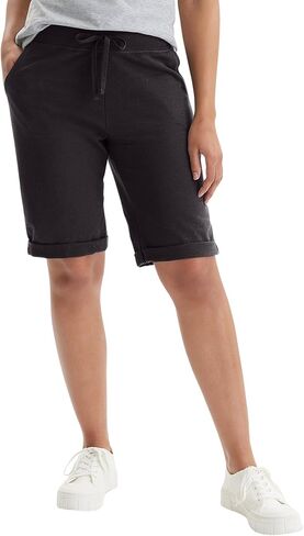 Hanes Women's Shorts, French Terry Bermuda Pocket Shorts, Jersey Knit Fleece Shorts, Women's Bermuda Shorts, 11" in Kuwait