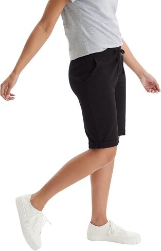Hanes Women's Shorts, French Terry Bermuda Pocket Shorts, Jersey Knit Fleece Shorts, Women's Bermuda Shorts, 11" in Kuwait
