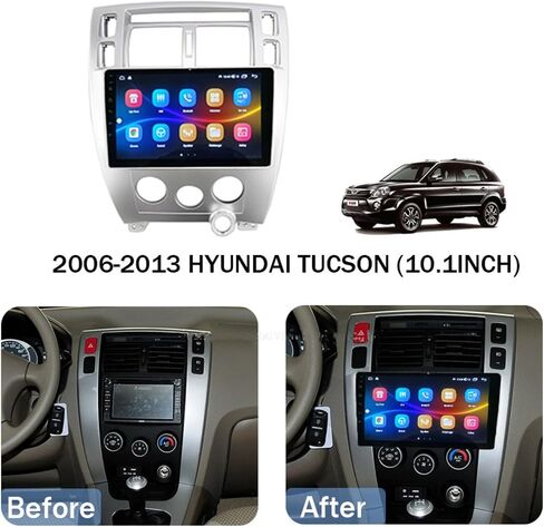 10.1-inch Android Navigation Display Panel for Hyundai Tucson 2006-2013, Center Console Multimedia System Upgrade Frame (with Power Cable) in Saudi Arabia
