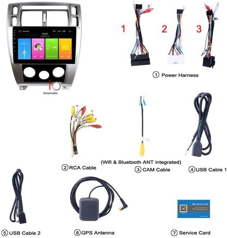 10.1-inch Android Navigation Display Panel for Hyundai Tucson 2006-2013, Center Console Multimedia System Upgrade Frame (with Power Cable) in Saudi Arabia