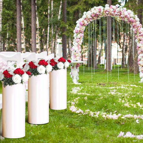 قاعدة الأسطوانة حامل PVC أبيض عرض قاعدة التمثال حامل الأسطوانة القوية المحمولة مواقف Cilindros Para Fiestas Redondos لحفلات عيد ميلاد الحفلات كب كيك الأزهار-5 PCs in Saudi Arabia
