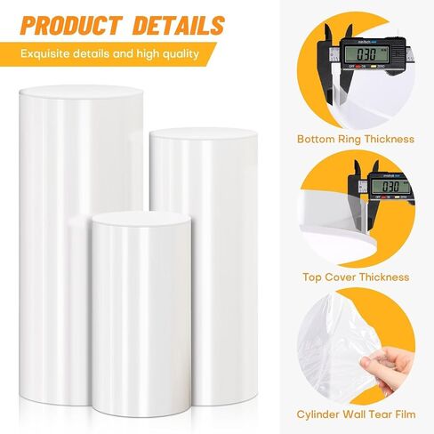 قاعدة الأسطوانة حامل PVC أبيض عرض قاعدة التمثال حامل الأسطوانة القوية المحمولة مواقف Cilindros Para Fiestas Redondos لحفلات عيد ميلاد الحفلات كب كيك الأزهار-5 PCs in Saudi Arabia