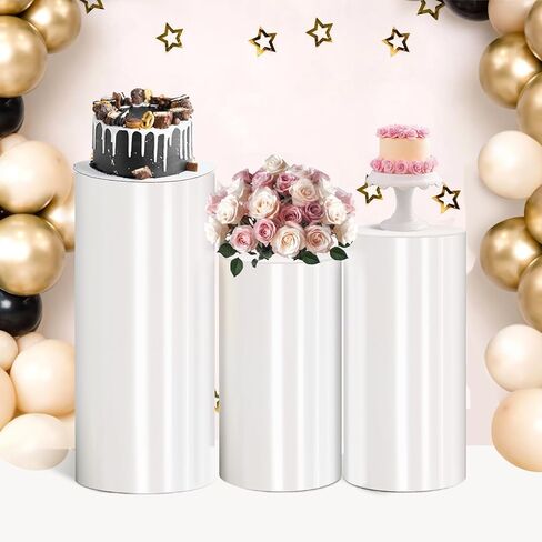 قاعدة الأسطوانة حامل PVC أبيض عرض قاعدة التمثال حامل الأسطوانة القوية المحمولة مواقف Cilindros Para Fiestas Redondos لحفلات عيد ميلاد الحفلات كب كيك الأزهار-5 PCs in Saudi Arabia