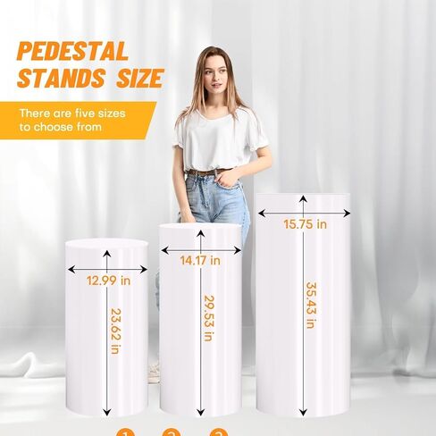 قاعدة الأسطوانة حامل PVC أبيض عرض قاعدة التمثال حامل الأسطوانة القوية المحمولة مواقف Cilindros Para Fiestas Redondos لحفلات عيد ميلاد الحفلات كب كيك الأزهار-5 PCs in Saudi Arabia