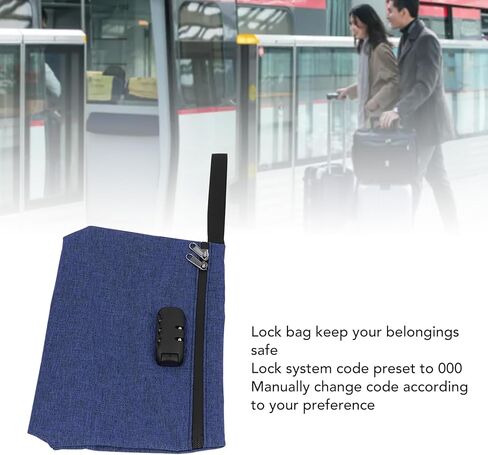 حقيبة إثبات الرائحة مع قفل تركيبة ، قفل قفل الأموال من القفل حقيبة لودائع بنك السفر النقد (الأزرق البحري) in Kuwait