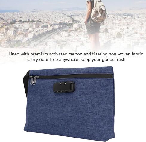 حقيبة إثبات الرائحة مع قفل تركيبة ، قفل قفل الأموال من القفل حقيبة لودائع بنك السفر النقد (الأزرق البحري) in Kuwait