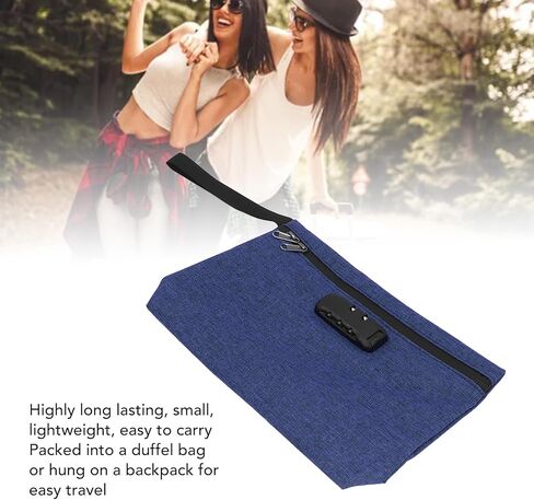 حقيبة إثبات الرائحة مع قفل تركيبة ، قفل قفل الأموال من القفل حقيبة لودائع بنك السفر النقد (الأزرق البحري) in Kuwait