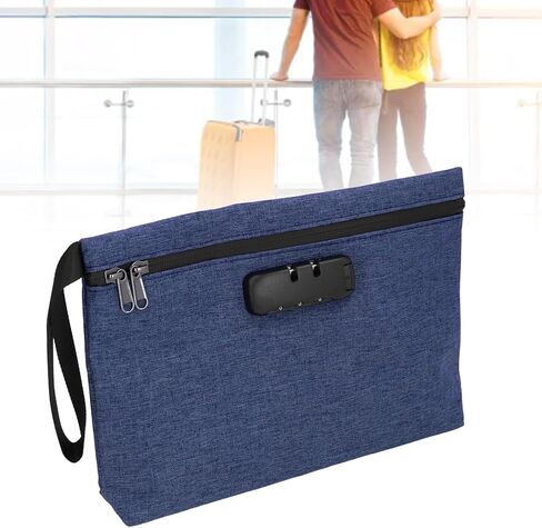 حقيبة إثبات الرائحة مع قفل تركيبة ، قفل قفل الأموال من القفل حقيبة لودائع بنك السفر النقد (الأزرق البحري) in Kuwait