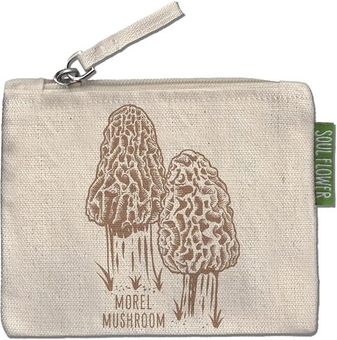 Soul Flower Small Eco Zipper Pouch (Mushroom Botanical Morel) in Kuwait