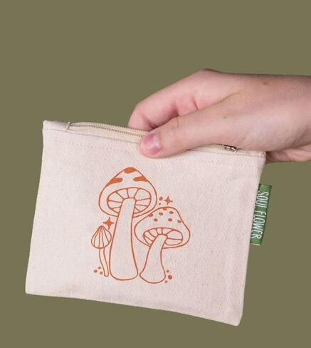 Soul Flower Small Eco Zipper Pouch (Mushroom Botanical Morel) in Kuwait