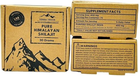 Pure Himalayan Shilajit Resin | 100% Authentic, Natural, Organic and Lab Tested | Contains 85+ Trace Minerals and Fulvic Acid | 75 Servings for Energy Boost & Immune Support | 30 Grams in Saudi Arabia
