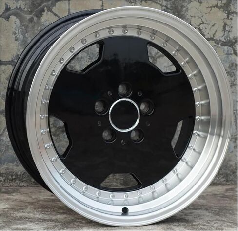 1PCS Classic Car Wheel Rim 17 inch 17 × 8.0 17x9.5 5x112 عجلات سبيكة السيارات متداخلة متوافقة مع SL 300 Car Rims (Black1_17in.) in Saudi Arabia