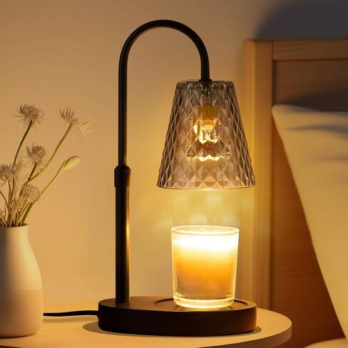 Candle Warming Lamp with Timer : Adjustable Light Level Adjustable Height Flameless and Smokeless Safety Candle Lamps - Jar Candles Home Decoration in Saudi Arabia