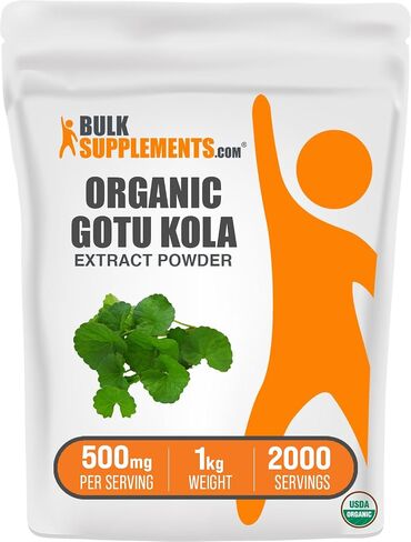 plksupplements.com Powder Organic Gotu Kola Extract - من Centella Asiatica Herb ، Gotu Kola Powder - ملحق الأعشاب ، خالي من الغلوتين ، 500 ملغ لكل وجبة ، 250 جرام (8.8 أوقية) (حزمة 1) in Saudi Arabia