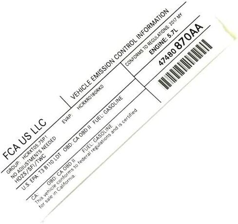 MOPAR 47480870AA LABEL LABEL in Saudi Arabia