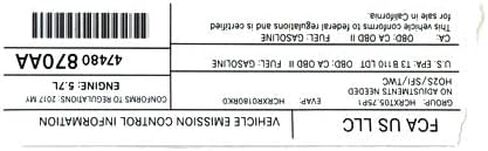 MOPAR 47480870AA LABEL LABEL in Saudi Arabia