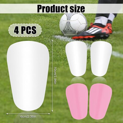 4pcs Mini Soccer Shin Guards, 3.94x2.36 Inch Small Shin Guards Extra Mini Shin Pads Protective Equipment Tiny Guards for Teenagers Adults Boys Girls (Black +White) in Saudi Arabia