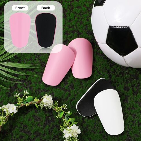 4pcs Mini Soccer Shin Guards, 3.94x2.36 Inch Small Shin Guards Extra Mini Shin Pads Protective Equipment Tiny Guards for Teenagers Adults Boys Girls (Black +White) in Saudi Arabia