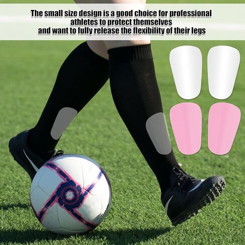 4pcs Mini Soccer Shin Guards, 3.94x2.36 Inch Small Shin Guards Extra Mini Shin Pads Protective Equipment Tiny Guards for Teenagers Adults Boys Girls (Black +White) in Saudi Arabia