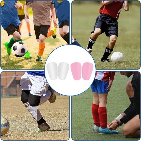 4pcs Mini Soccer Shin Guards, 3.94x2.36 Inch Small Shin Guards Extra Mini Shin Pads Protective Equipment Tiny Guards for Teenagers Adults Boys Girls (Black +White) in Saudi Arabia