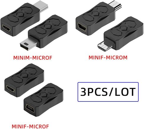 xiwai 90/360 درجة زاوية USB-C إلى محول Micro USB 4 حزم، USB2.0 نوع C أنثى إلى Micro USB ذكر محول بيانات الطاقة (يمين ويسار ولأعلى وأسفل) للهاتف اللوحي in Kuwait
