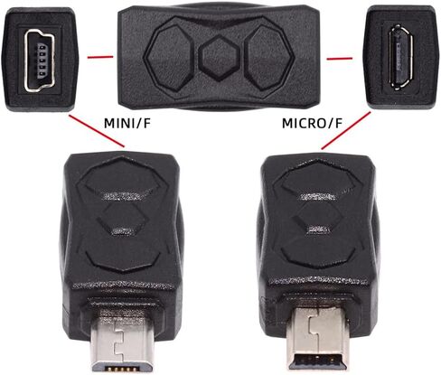 xiwai 90/360 درجة زاوية USB-C إلى محول Micro USB 4 حزم، USB2.0 نوع C أنثى إلى Micro USB ذكر محول بيانات الطاقة (يمين ويسار ولأعلى وأسفل) للهاتف اللوحي in Kuwait