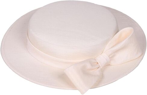 قبعة الكنيسة الحافة العريضة للنساء - أنيقة كنتاكي مع القوس ، حزب الشاي الزفاف الزفاف الحزب الرسمي شقة القبعات دربي أعلى القبعات in Kuwait