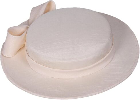 قبعة الكنيسة الحافة العريضة للنساء - أنيقة كنتاكي مع القوس ، حزب الشاي الزفاف الزفاف الحزب الرسمي شقة القبعات دربي أعلى القبعات in Kuwait