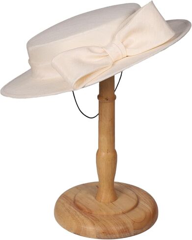 قبعة الكنيسة الحافة العريضة للنساء - أنيقة كنتاكي مع القوس ، حزب الشاي الزفاف الزفاف الحزب الرسمي شقة القبعات دربي أعلى القبعات in Kuwait