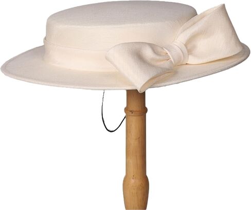 قبعة الكنيسة الحافة العريضة للنساء - أنيقة كنتاكي مع القوس ، حزب الشاي الزفاف الزفاف الحزب الرسمي شقة القبعات دربي أعلى القبعات in Kuwait