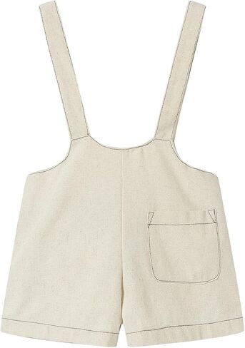 Unisex Linen Overalls Summer Suspender Shorts with Adjustable Straps in Saudi Arabia