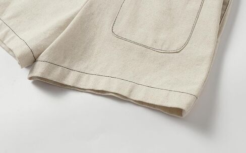 Unisex Linen Overalls Summer Suspender Shorts with Adjustable Straps in Saudi Arabia