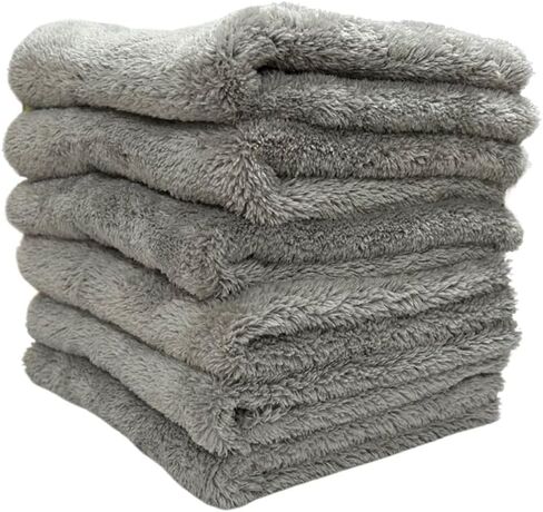 مناشف السيارات ذات الألياف الدقيقة 16 × 16 بوصة-6 حزمة ، 500gsm-القماش والتفاصيل الخالية من الخدش وخالية من الخدش للسيارات والسيارات (خضراء) in Kuwait